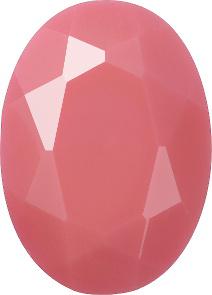 Oval Faceted Pointed Back (Doublets) Crystal Glass Stone, Pink 11 Opaque (73050), Czech Republic