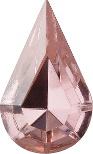 Pear Faceted Pointed Back (Doublets) Crystal Glass Stone, Pink 12 Transparent With Aluminium (70110-L-Al), Czech Republic