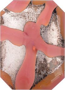 Octagon Cabochons Pointed Back Crystal Glass Stone, Pink 14 With Silver (730405), Czech Republic