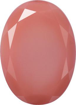 Oval Faceted Flat Back Crystal Glass Stone, Pink 16 Opaque (71100-B), Czech Republic