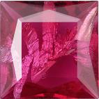 Square Faceted Pointed Back (Doublets) Crystal Glass Stone, Pink 17 With Silver (70350-K-Ag-Tw), Czech Republic