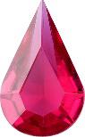Pear Faceted Pointed Back (Doublets) Crystal Glass Stone, Pink 17 Transparent (70350-K), Czech Republic