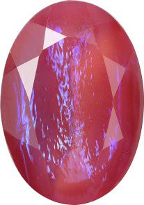 Oval Faceted Pointed Back (Doublets) Crystal Glass Stone, Pink 18 Mexico Opals (16915), Czech Republic