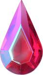 Pear Faceted Pointed Back (Doublets) Crystal Glass Stone, Pink 18 Transparent With Ab (90080-Abt), Czech Republic