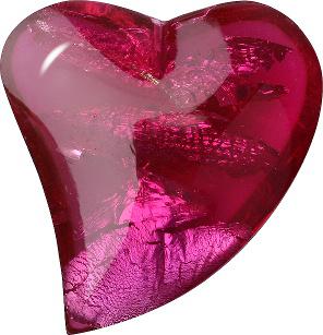 Asymetrical Heart Sew-On Crystal Glass Stone, Pink 22 With Silver (70350-K-Ag-Tw), Czech Republic