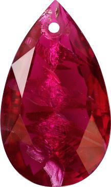 Pear Sew-On Crystal Glass Stone, Pink 22 With Silver (70350-K-Ag-Tw), Czech Republic