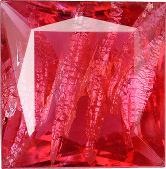 Square Faceted Pointed Back (Doublets) Crystal Glass Stone, Pink 22 With Silver (70140-K-Ag-Tw), Czech Republic