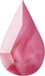 Pear Faceted Pointed Back (Doublets) Crystal Glass Stone, Pink 23 Pearl Colours (74000-00030-Tw-Gf), Czech Republic
