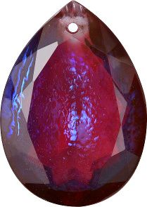Pear Faceted Pointed Back (Doublets) Crystal Glass Stone, Pink 24 Mexico Opals (Mex-34), Czech Republic