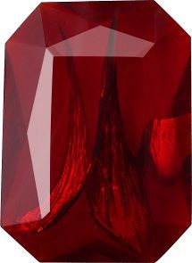 Octagon Faceted Pointed Back (Doublets) Crystal Glass Stone, Red 1 With Silver (90080-Ag-Tw), Czech Republic