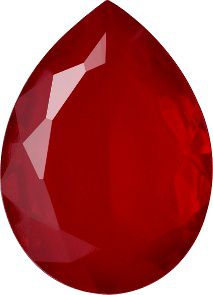 Pear Faceted Pointed Back (Doublets) Crystal Glass Stone, Red 1 Transparent (90070), Czech Republic
