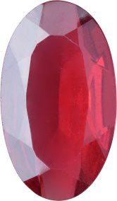 Oval Faceted Pointed Back (Doublets) Crystal Glass Stone, Red 1 Transparent With Blue Hematite (70150-K-Bh), Czech Republic