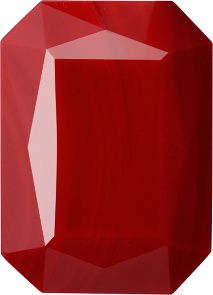 Octagon Faceted Pointed Back (Doublets) Crystal Glass Stone, Red 1 Opaque (93202-Tw), Czech Republic