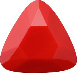 Triangle Faceted Pointed Back (Doublets) Crystal Glass Stone, Red 2 Opaque (93180), Czech Republic