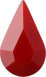 Pear Faceted Pointed Back (Doublets) Crystal Glass Stone, Red 2 Opaque (93202), Czech Republic