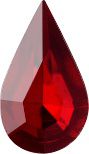 Pear Faceted Pointed Back (Doublets) Crystal Glass Stone, Red 2 Transparent With Aluminium (90080-Al), Czech Republic