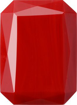 Octagon Faceted Pointed Back (Doublets) Crystal Glass Stone, Red 4 Opaque (93180-Tw), Czech Republic
