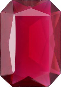 Octagon Faceted Pointed Back (Doublets) Crystal Glass Stone, Red 4 Transparent (70350-K), Czech Republic