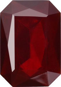 Octagon Faceted Pointed Back (Doublets) Crystal Glass Stone, Red 4 Transparent With Chrome (90080-Chr), Czech Republic