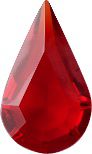 Pear Faceted Pointed Back (Doublets) Crystal Glass Stone, Red 4 Transparent (90080), Czech Republic