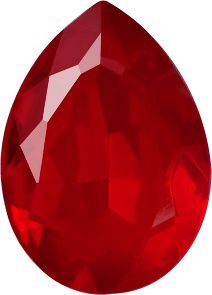 Pear Faceted Pointed Back (Doublets) Crystal Glass Stone, Red 5 Transparent With Ab (90070-Abb), Czech Republic