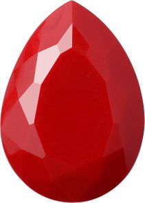 Pear Faceted Flat Back Crystal Glass Stone, Red 5 Opaque (93180), Czech Republic