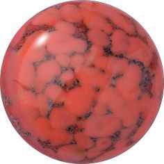 Round Cabochons Flat Back Crystal Glass Stone, Red 5 Matrix Colours (Coral-Matrix), Czech Republic