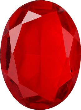 Oval Faceted Pointed Back (Doublets) Crystal Glass Stone, Red 5 Transparent (90070), Czech Republic