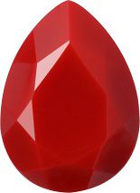 Pear Faceted Pointed Back (Doublets) Crystal Glass Stone, Red 6 Opaque (93202-St), Czech Republic