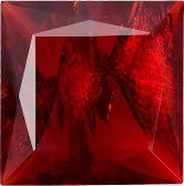 Square Faceted Pointed Back (Doublets) Crystal Glass Stone, Red 7 With Silver (90080-Ag-Tw), Czech Republic