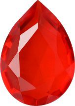 Pear Faceted Pointed Back (Doublets) Crystal Glass Stone, Red 8 Transparent (90040-L-St), Czech Republic