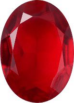 Oval Faceted Pointed Back (Doublets) Crystal Glass Stone, Red 9 Transparent (9008Tm-St), Czech Republic