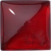 Square Cabochons Flat Back Crystal Glass Stone, Red 9 With Silver (90089-St), Czech Republic