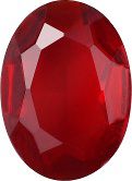 Oval Faceted Pointed Back (Doublets) Crystal Glass Stone, Red 9 Transparent (90080-St), Czech Republic