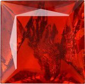 Square Faceted Pointed Back (Doublets) Crystal Glass Stone, Red 9 With Silver (9004-St-Ag-Tw), Czech Republic