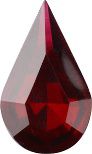 Pear Faceted Pointed Back (Doublets) Crystal Glass Stone, Red 11 Transparent With Chrome (90200-K-Chr), Czech Republic