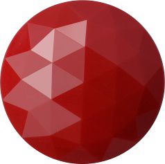 Round Faceted Flat Back Crystal Glass Stone, Red 11 Opaque (93202-St), Czech Republic