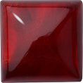 Square Cabochons Flat Back Crystal Glass Stone, Red 11 With Silver (90089-St), Czech Republic