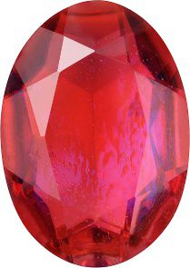 Oval Faceted Pointed Back (Doublets) Crystal Glass Stone, Red 11 Mexico Opals (Mex-8), Czech Republic