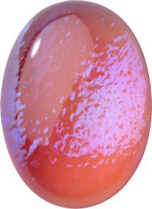 Oval Cabochons Flat Back Crystal Glass Stone, Red 11 Mexico Opals (Mex-32), Czech Republic
