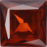 Square Faceted Pointed Back (Doublets) Crystal Glass Stone, Red 12 Transparent With Chrome (90040-St-Chr), Czech Republic