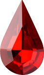 Pear Faceted Pointed Back (Doublets) Crystal Glass Stone, Red 12 Transparent With Aluminium (90070-Al), Czech Republic