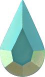 Pear Faceted Pointed Back (Doublets) Crystal Glass Stone, Turquoise 1 Opaque With Ab, Polished (63120-Abp), Czech Republic