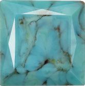 Square Faceted Pointed Back (Doublets) Crystal Glass Stone, Turquoise 1 Matrix Colours (Turq-Matrix), Czech Republic