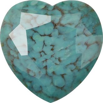 Heart Faceted Pointed Back (Doublets) Crystal Glass Stone, Turquoise 1 Matrix Colours (Turq-Matrix), Czech Republic