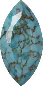 Navette Faceted Pointed Back (Doublets) Crystal Glass Stone, Turquoise 1 Matrix Colours (Blue-Turq-Matrix), Czech Republic