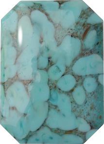 Octagon Cabochons Pointed Back Crystal Glass Stone, Turquoise 2 Matrix Colours (Turq-Matrix), Czech Republic