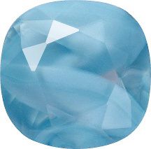 Rounded Square Faceted Pointed Back (Doublets) Crystal Glass Stone, Turquoise 3 Pearl Colours (64000-00030-Tw), Czech Republic