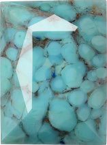 Rectangle Faceted Pointed Back (Doublets) Crystal Glass Stone, Turquoise 3 Matrix Colours (Turq-Matrix), Czech Republic