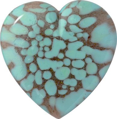 Heart Cabochons Flat Back Crystal Glass Stone, Turquoise 3 Matrix Colours (Turq-Matrix), Czech Republic